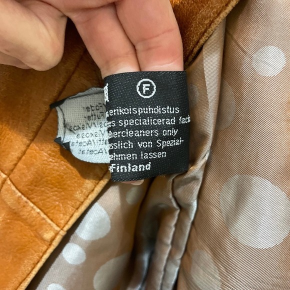 Vintage Friitala Cognac Brown Leather Bomber Jacket 10 - Picture 7 of 9